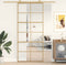 vidaXL - Schuifdeur - 90x205 - cm - helder - ESG-glas - en - aluminium - goudkleurig