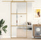 vidaXL - Schuifdeur - 90x205 - cm - helder - ESG-glas - en - aluminium - goudkleurig