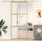 vidaXL - Schuifdeur - 90x205 - cm - helder - ESG-glas - en - aluminium - goudkleurig