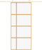 vidaXL - Schuifdeur - 90x205 - cm - helder - ESG-glas - en - aluminium - goudkleurig