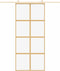 vidaXL - Schuifdeur - 90x205 - cm - helder - ESG-glas - en - aluminium - goudkleurig