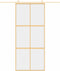vidaXL - Schuifdeur - 90x205 - cm - helder - ESG-glas - en - aluminium - goudkleurig