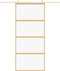 vidaXL - Schuifdeur - 90x205 - cm - helder - ESG-glas - en - aluminium - goudkleurig