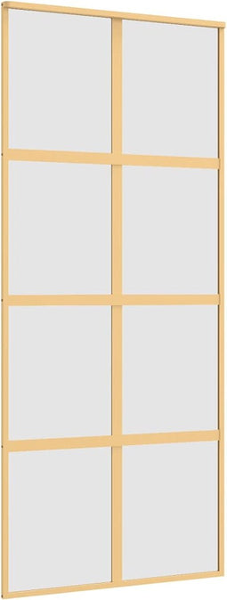 vidaXL - Schuifdeur - 90x205 - cm - mat - ESG-glas - en - aluminium - goudkleurig