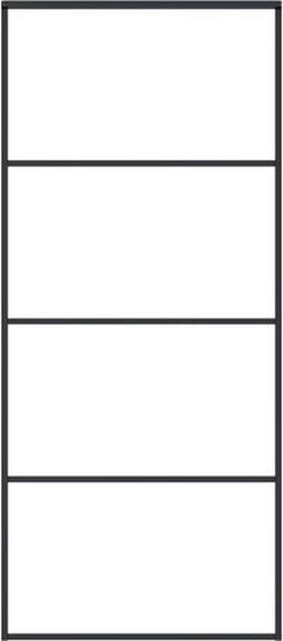vidaXL - Schuifdeur - 90x205 - cm - mat - ESG-glas - en - aluminium - zwart
