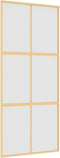 vidaXL - Schuifdeur - 90x205 - cm - mat - ESG-glas - en - aluminium - goudkleurig