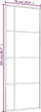vidaXL - Schuifdeur - 90x205 - cm - mat - ESG-glas - en - aluminium - wit