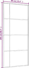 vidaXL - Schuifdeur - 90x205 - cm - mat - ESG-glas - en - aluminium - wit