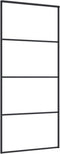vidaXL - Schuifdeur - 90x205 - cm - mat - ESG-glas - en - aluminium - zwart