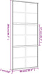 vidaXL - Schuifdeur - 90x205 - cm - mat - ESG-glas - en - aluminium - goudkleurig