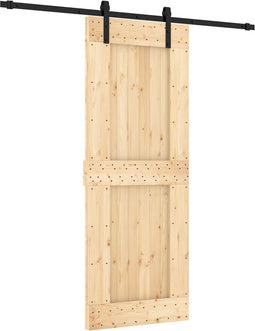 vidaXL - Schuifdeur - met - beslag - 80x210 - cm - massief - grenenhout