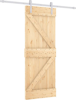 vidaXL - Schuifdeur - met - beslag - 80x210 - cm - massief - grenenhout