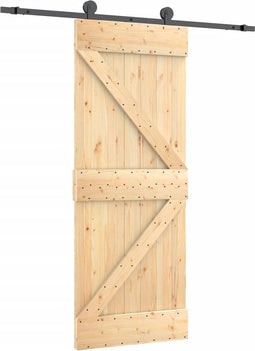 vidaXL - Schuifdeur - met - beslag - 85x210 - cm - massief - grenenhout