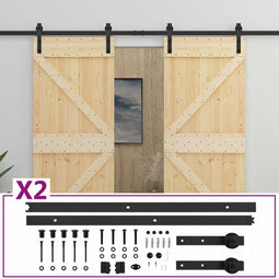 vidaXL - Schuifdeur - met - beslag - 90x210 - cm - massief - grenenhout