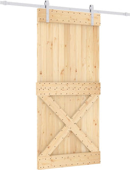 vidaXL - Schuifdeur - met - beslag - 95x210 - cm - massief - grenenhout