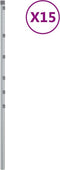 vidaXL - Schuttingpalen - 15 - st - 120 - cm - gegalvaniseerd - staal - zilverkleurig