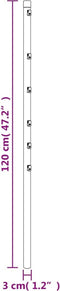vidaXL - Schuttingpalen - 15 - st - 120 - cm - gegalvaniseerd - staal - zilverkleurig