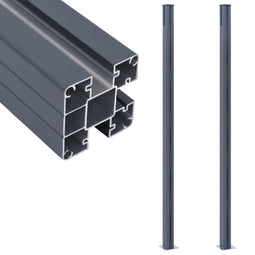 vidaXL - Schuttingpalen - 2 - st - 185 - cm - aluminium - donkergrijs