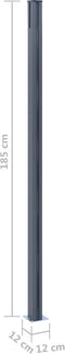 vidaXL - Schuttingpalen - 3 - st - 185 - cm - aluminium