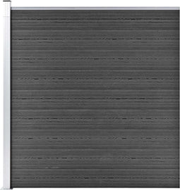 vidaXL - Schuttingpaneel - 175x186 - cm - HKC - zwart