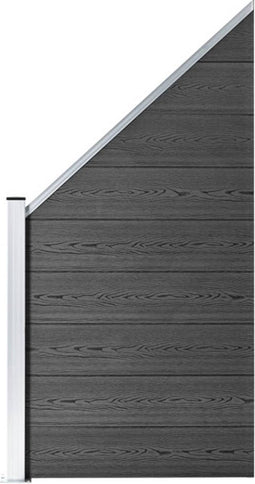 vidaXL - Schuttingpaneel - 95x(105-180) - cm - HKC - zwart