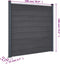 vidaXL - Schuttingpaneelset - 180x186 - cm - HKC - grijs
