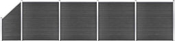 vidaXL - Schuttingpanelenset - 792x(105-186) - cm - HKC - zwart