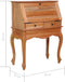 vidaXL - Secretaire - 78x42x103 - cm - massief - mahoniehout