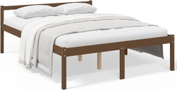 vidaXL - Seniorenbed - massief - grenenhout - honingbruin - 150x200 - cm