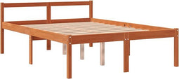 vidaXL - Seniorenbed - massief - grenenhout - wasbruin - 140x200 - cm