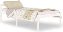 vidaXL - Seniorenbed - massief - grenenhout - wit - 100x200 - cm