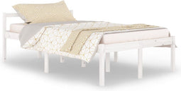 vidaXL - Seniorenbed - massief - grenenhout - wit - 120x200 - cm
