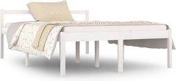 vidaXL - Seniorenbed - massief - grenenhout - wit - 140x190 - cm