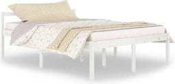 vidaXL - Seniorenbed - massief - grenenhout - wit - 140x200 - cm