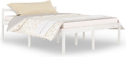 vidaXL - Seniorenbed - massief - grenenhout - wit - 150x200 - cm