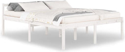 vidaXL - Seniorenbed - massief - grenenhout - wit - 160x200 - cm