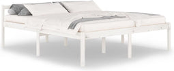 vidaXL - Seniorenbed - massief - grenenhout - wit - 180x200 - cm