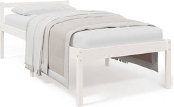 vidaXL - Seniorenbed - massief - grenenhout - wit - 90x190 - cm