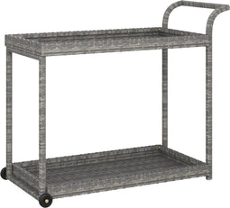 vidaXL - Serveerwagen - 100x45x83 - cm - poly - rattan - grijs