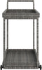 vidaXL - Serveerwagen - 100x45x83 - cm - poly - rattan - grijs