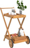 vidaXL - Serveerwagen - 54x87x90 - cm - massief - acaciahout