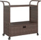 vidaXL - Serveerwagen - met - lade - 100x45x97 - cm - poly - rattan - bruin