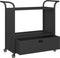 vidaXL - Serveerwagen - met - lade - 100x45x97 - cm - poly - rattan - zwart