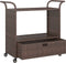 vidaXL - Serveerwagen - met - lade - 100x45x97 - cm - poly - rattan - bruin