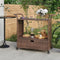 vidaXL - Serveerwagen - met - lade - 100x45x97 - cm - poly - rattan - bruin