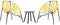 vidaXL - Set - tuinstoelen - 3-delig - poly - rattan - zwart - en - geel