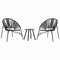 vidaXL - Set - tuinstoelen - 3-delig - poly - rattan - zwart
