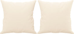vidaXL - Sierkussens - 2 - st - 40x40 - cm - fluweel - crèmekleurig