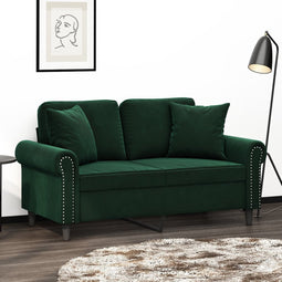 vidaXL - Sierkussens - 2 - st - 40x40 - cm - fluweel - donkergroen
