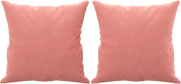vidaXL - Sierkussens - 2 - st - 40x40 - cm - fluweel - roze